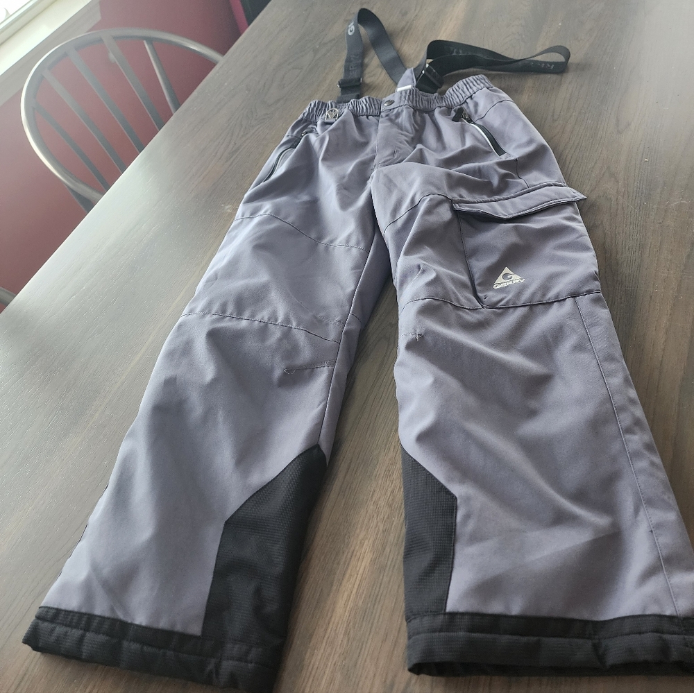 Youth Snow Pants with Suspenders In Dark Gray